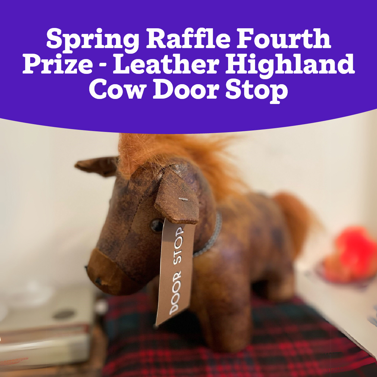 Leather Highland Cow Door Stop